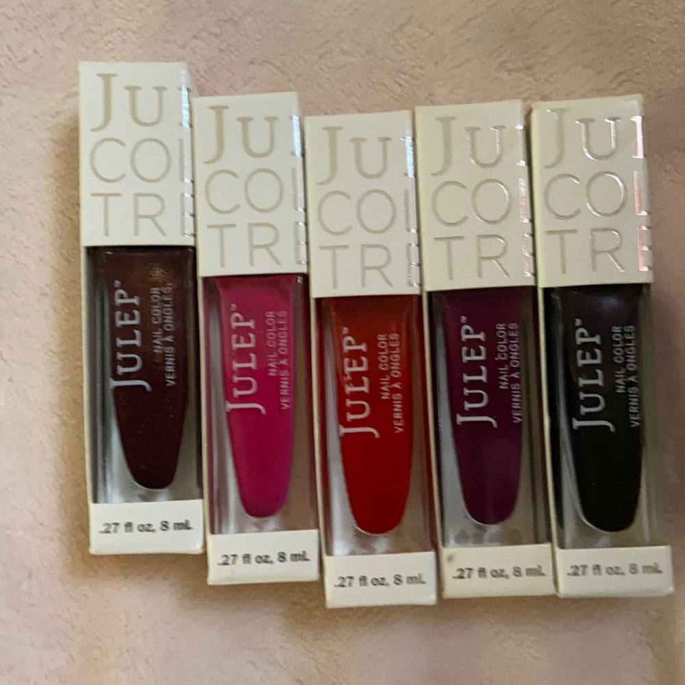 JULEP Nail polishes. Five .27 fl oz/8ml bottles